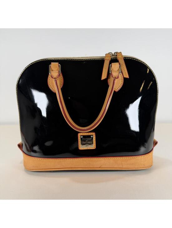 Dooney & Bourke Handbags - Dooney & Bourke Zip Satchel PV343 Black Patent Leather with Red Interior